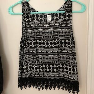 tank top with lace bottom